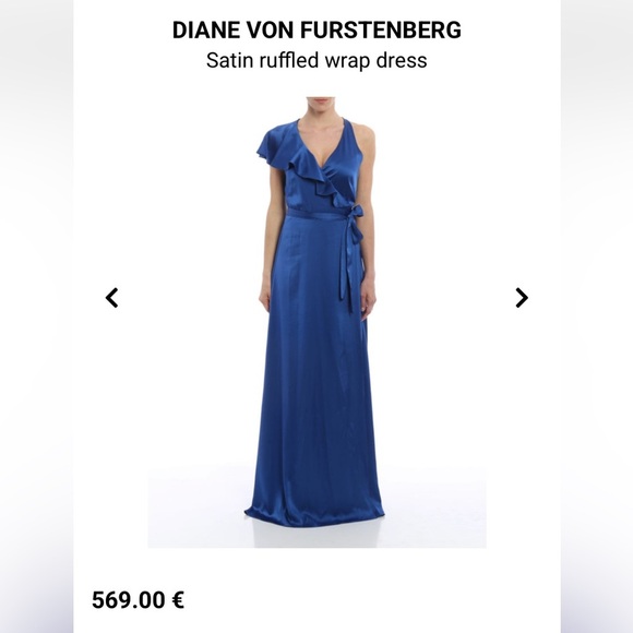 Diane Von Furstenberg Blue One Shoulder Gown for Weddings size 2 - Picture 3 of 10